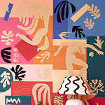 Обои ручная роспись в стиле Арт-деко Jazz Original colourway on painted silk with embroidery варинант исполнения - 2 | Loft Concept в Челябинске