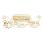 Комплект уличной мебели из ротанга Clara белый варинант исполнения - 1 | Loft Concept в Челябинске