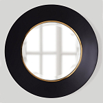 Чёрное настенное зеркало с золотым кантом Porunalia варинант исполнения - 2 | Loft Concept в Челябинске