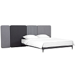 Кровать с большим мягким изголовьем Unity Dark Grey Bed варинант исполнения - 8 | Loft Concept в Челябинске