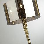 Торшер с круглым плафоном на высокой бронзовой ножке с вертикальным декором из металлических трубок Sohne варинант исполнения - 4 | Loft Concept в Челябинске