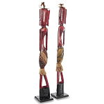 Комплект из 2-х деревянных статуэток Asmat Tall Red Statuettes варинант исполнения - 2 | Loft Concept в Челябинске
