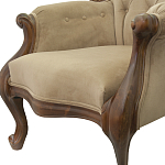 Кресло с мягкой обивкой из светло-коричневого велюра на 4-х деревянных ножках Evelyn Classical Armchair варинант исполнения - 4 | Loft Concept в Челябинске