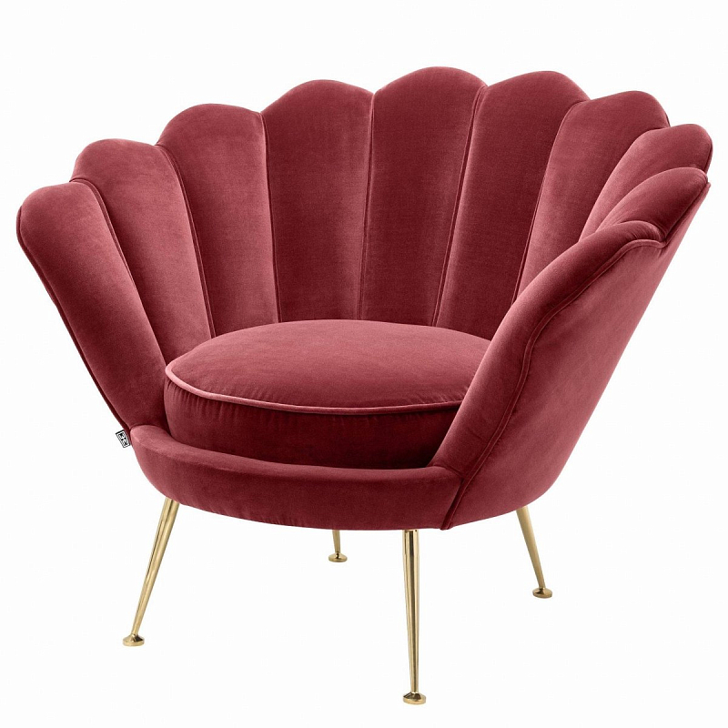 Кресло Eichholtz Chair Trapezium Wine Red Красный Латунь Кресло Eichholtz Chair Trapezium Wine Red Красный Латунь в Челябинске | Loft Concept