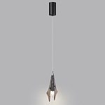 Подвесной светильник с черной металлической основой и рельефным плафоном Glass Pod варинант исполнения - 5 | Loft Concept в Челябинске