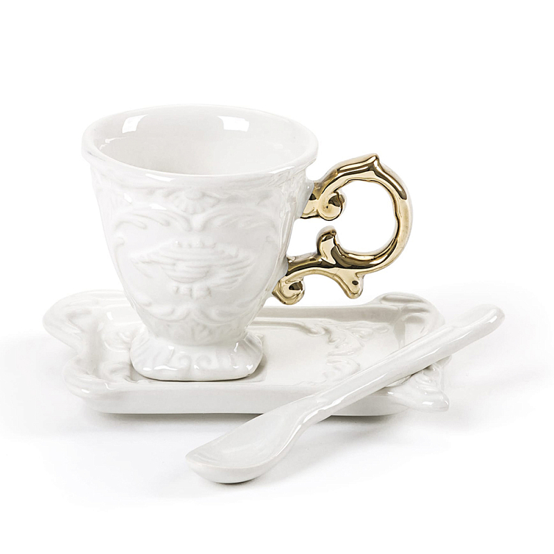 Кофейная пара Seletti I-Coffee Gold Белый Золотой Кофейная пара Seletti I-Coffee Gold Белый Золотой в Челябинске | Loft Concept