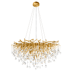 Люстра подвесная с прозрачными стеклянными подвесками в форме капель Диаметр 80 см Droplet Chandelier варинант исполнения - 12 | Loft Concept в Челябинске