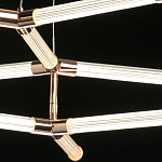 Люстра с геометрической конструкцией из вытянутых цилиндрических плафонов Hex Scaffold  варинант исполнения - 6 | Loft Concept в Челябинске