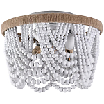 Круглый потолочный светильник с подвесками в виде круглых белых бусин White Beads Ceiling Lamp варинант исполнения - 1 | Loft Concept в Челябинске