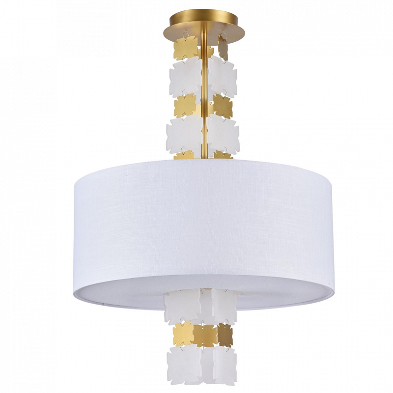 Потолочный светильник Jacopo Mosaic Ceiling Light 3 Белый Латунь Потолочный светильник Jacopo Mosaic Ceiling Light 3 Белый Латунь в Челябинске | Loft Concept