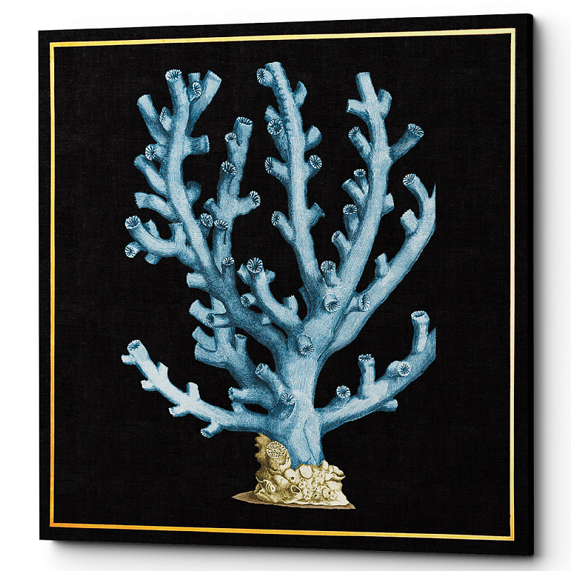 Постер Coral Poster Черный Морская синь Постер Coral Poster Черный Морская синь в Челябинске | Loft Concept