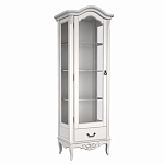 Витрина белая однодверная из массива бука с 4-мя полками и ящиком White Provence варинант исполнения - 2 | Loft Concept в Челябинске