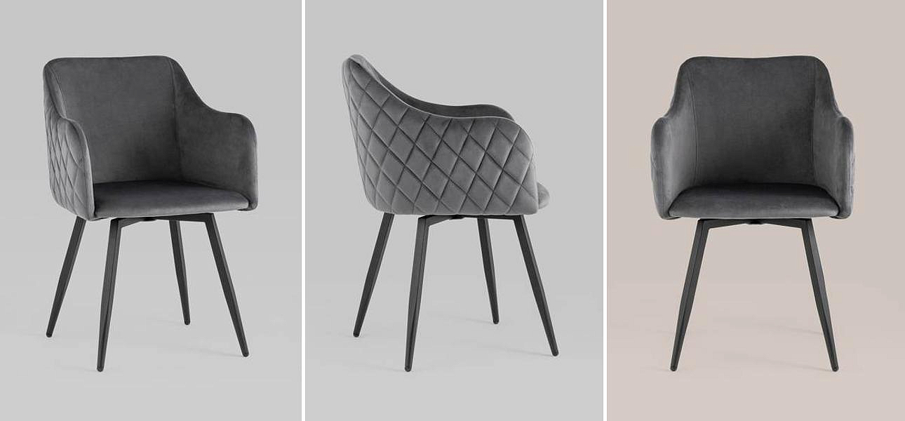 Стул Вращающийся Nika Chair Серый Цвет Стул Вращающийся Nika Chair Серый Цвет - Loft-Concept в Челябинске
