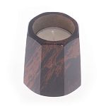 Подсвечник из натурального камня обсидиан со свечой Stone Candlestick варинант исполнения - 2 | Loft Concept в Челябинске