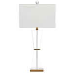 Настольная лампа с прозрачным корпусом и прямоугольным тканевым абажуром Charm and Luxury варинант исполнения - 4 | Loft Concept в Челябинске