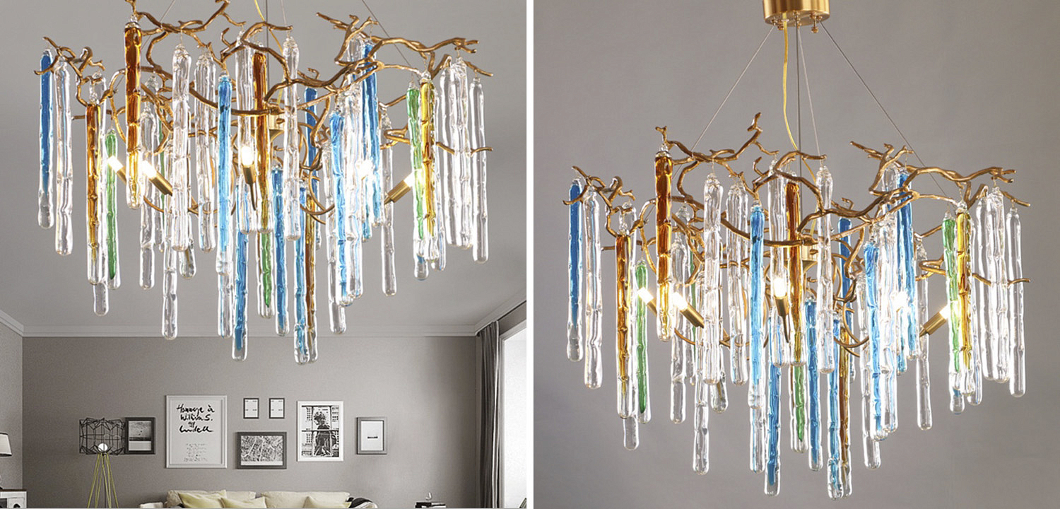 Люстра Waterfall Chandelier Blue Люстра Waterfall Chandelier Blue - Loft-Concept в Челябинске