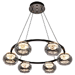 Люстра с круглыми плафонами из дымчато-серого стекла  IONA Grey Glass Chandelier 6 варинант исполнения - 2 | Loft Concept в Челябинске