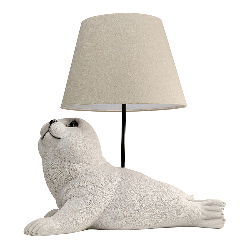 Настольная лампа в детскую Белый морской котик Бежевый Молочный в Челябинске | Loft Concept 