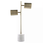 Настольная лампа золотистая на белом мраморном основании Streams of Light варинант исполнения - 2 | Loft Concept в Челябинске