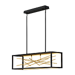 Люстра прямоугольная черного цвета с декором в виде ветвей в золотой отделке Hinkley варинант исполнения - 2 | Loft Concept в Челябинске