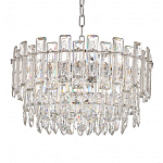 Круглая люстра с хрустальными подвесками на серебряном каркасе Gorgeous Crystal Light варинант исполнения - 3 | Loft Concept в Челябинске