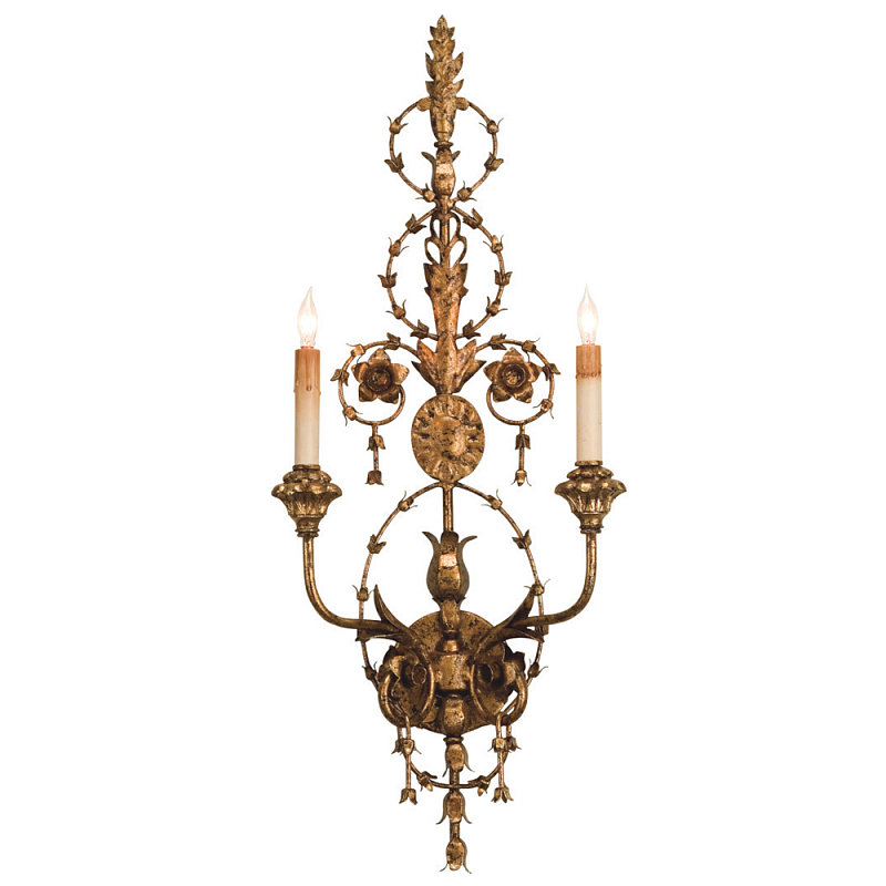 Бра настенное с цветочным мотивом Vintage Luxury Винтажное Светлое Золото в Челябинске | Loft Concept 