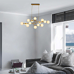 Люстра подвесная с белыми лампами в форме шара Flute варинант исполнения - 1 | Loft Concept в Челябинске