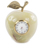 Часы настольные в виде яблока из натурального камня Оникс Stone Clock варинант исполнения - 1 | Loft Concept в Челябинске