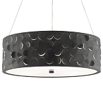 Люстра в форме цилиндра с чёрным фактурным абажуром Round Necklines варинант исполнения - 2 | Loft Concept в Челябинске