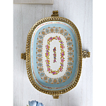 Чаша с цветочным орнаментом на бронзовых ножках Eden Garden варинант исполнения - 5 | Loft Concept в Челябинске