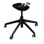 Стул с мягкой бежевой обивкой из велюра и подъемно-поворотным механизмом на черных колесиках Harper Beige варинант исполнения - 3 | Loft Concept в Челябинске