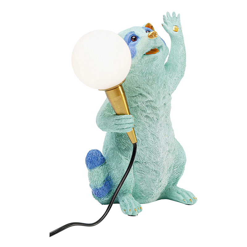 Настольная лампа для детской Голубой Енот  Золотой Бирюзовый Синий в Челябинске | Loft Concept 