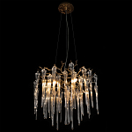 Люстра подвесная круглая в виде ветвей деревьев бронзового цвета с прозрачными подвесками-каплями Droplet Chandelier варинант исполнения - 2 | Loft Concept в Челябинске