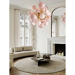 Люстра розовые шары на золотом каркасе Pink Light Bubbles варинант исполнения - 4 | Loft Concept в Челябинске