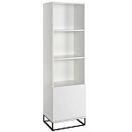 Стеллаж книжный белый с 3-мя открытыми полками и дверкой Strict Lines варинант исполнения - 1 | Loft Concept в Челябинске