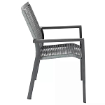 Стул темно-серый с высокой плетеной спинкой и сиденьем Braided Strength варинант исполнения - 2 | Loft Concept в Челябинске