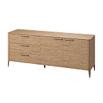 Тумба с 3-мя выдвижными ящиками и 2-мя дверцами из массива дуба Type oak L варинант исполнения - 1 | Loft Concept в Челябинске