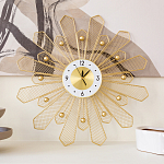 Часы настенные из металла в виде солнца с белым циферблатом Mirror Tower Clock варинант исполнения - 4 | Loft Concept в Челябинске