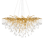 Люстра подвесная с прозрачными стеклянными подвесками в форме капель Диаметр 100 см Droplet Chandelier варинант исполнения - 1 | Loft Concept в Челябинске