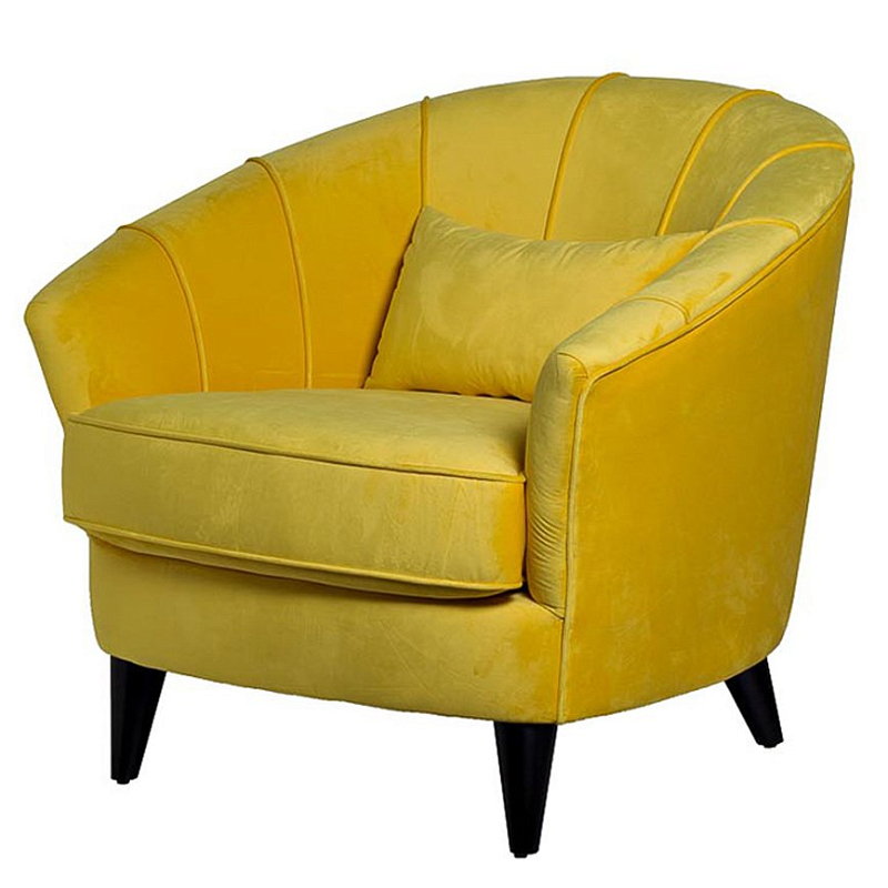 Amour Curved Back Velvet Chair Yellow Желтый Amour Curved Back Velvet Chair Yellow Желтый в Челябинске | Loft Concept