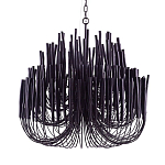 Люстра черная с несколькими ярусами деревянных палочек Bright Wooden Chandelier варинант исполнения - 9 | Loft Concept в Челябинске