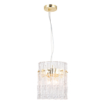 Подвесной светильник цилиндрической формы с текстурными стеклянными элементами Textured Glass Chandelier варинант исполнения - 3 | Loft Concept в Челябинске