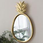 Зеркало овальной формы с золотистой рамкой и декоративной верхушкой в виде ананаса Pineapple Shine  варинант исполнения - 4 | Loft Concept в Челябинске