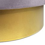 Пуф фиолетовый велюр на золотом металлическом основании Golden Belt варинант исполнения - 3 | Loft Concept в Челябинске
