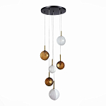 Люстра светодиодная с сферическими стеклянными плафонами Splatter варинант исполнения - 3 | Loft Concept в Челябинске