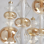 Люстра с плафонами из прозрачного и янтарного стекла в виде шаров и ромбов Gabriel Scott Luna варинант исполнения - 4 | Loft Concept в Челябинске