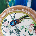 Стул из массива бука бежевый с изображением птиц и цветов Beige Green Chinoiserie Rose Garden Chair варинант исполнения - 3 | Loft Concept в Челябинске