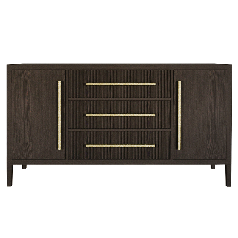 Буфет Primo с тремя ящиками и двумя фасадами Темный орех Орех Золотой в Челябинске | Loft Concept 