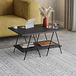 Стол журнальный с прямоугольной столешницей и полкой цвета антрацит ESSEL ANTHRACITE варинант исполнения - 2 | Loft Concept в Челябинске