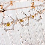 Люстра подвесная круглая с прозрачными хрустальными трубками и золотистым каркасом Диаметр 44 см Hexagon Tube Light варинант исполнения - 3 | Loft Concept в Челябинске